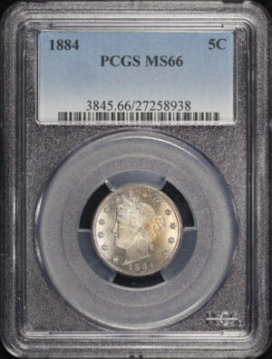 Obverse of this 1884 Liberty Nickel PCGS MS-66