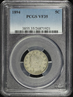 Obverse of this 1894 Liberty Nickel PCGS VF-35
