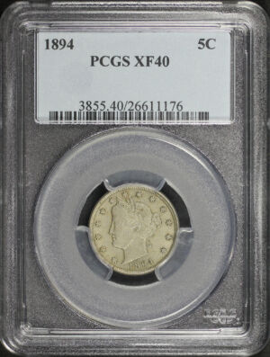 Obverse of this 1894 Liberty Nickel PCGS XF-40