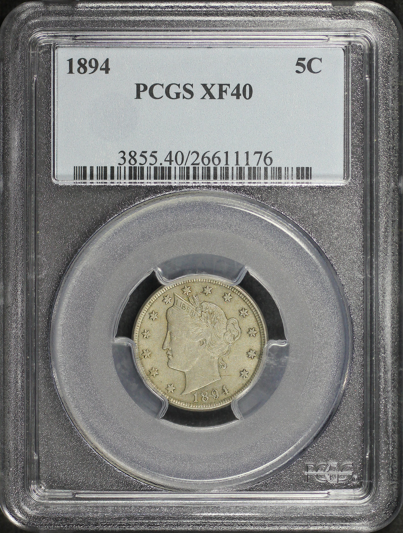 Obverse of this 1894 Liberty Nickel PCGS XF-40