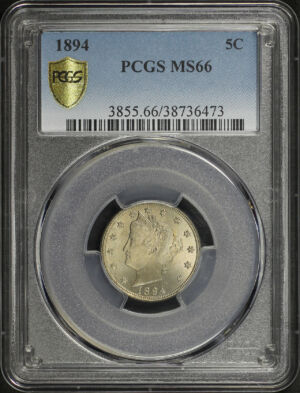 Obverse of this 1894 Liberty Nickel PCGS MS-66