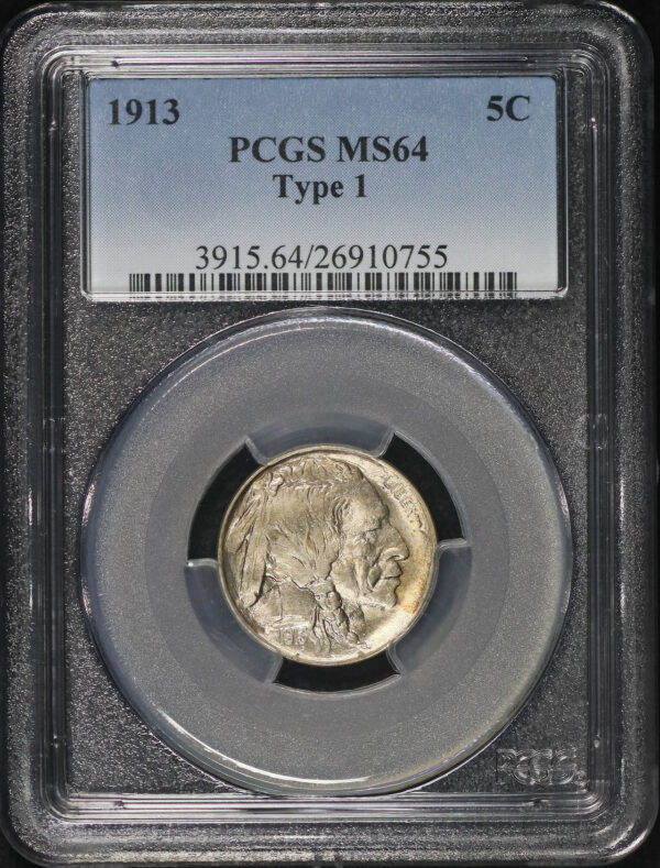 Obverse of this 1913 Type 1 Buffalo Nickel PCGS MS-64