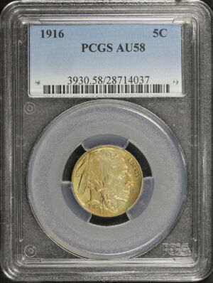 Obverse of this 1916 Buffalo Nickel PCGS AU-58