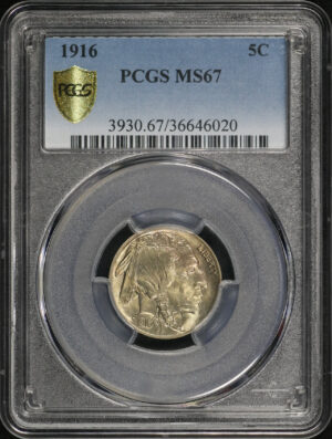 Obverse of this 1916 Buffalo Nickel PCGS MS-67