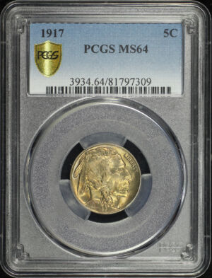 Obverse of this 1917 Buffalo Nickel PCGS MS-64