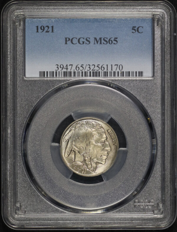 Obverse of this 1921 Buffalo Nickel PCGS MS-65