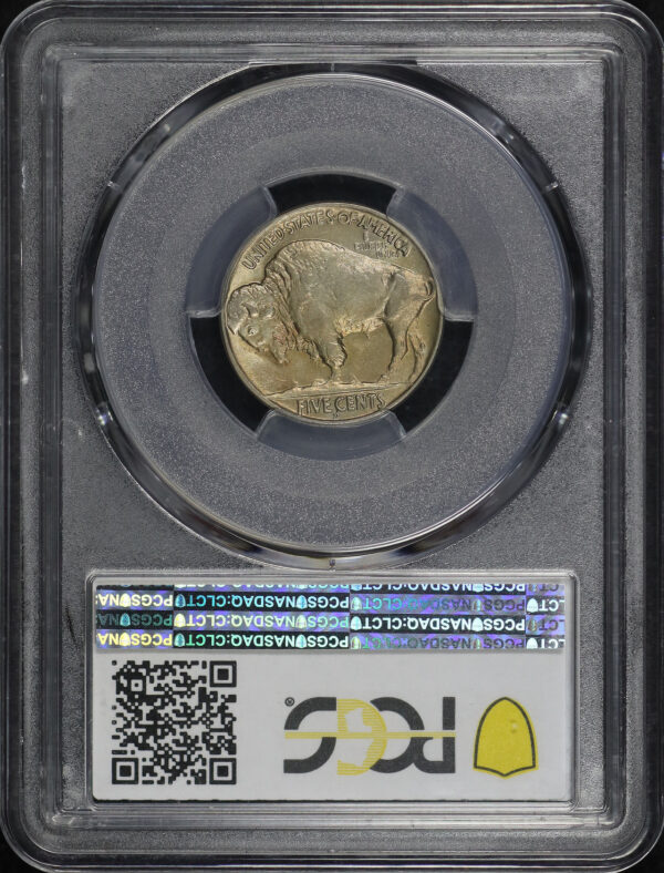 Reverse of this 1937-D Buffalo Nickel 3 Legs PCGS AU-58 CAC