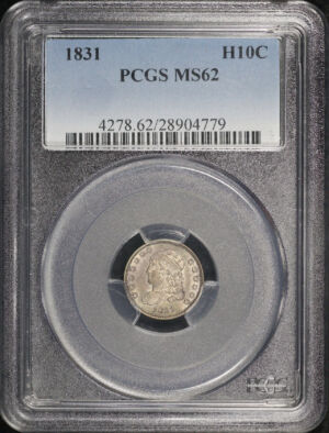Obverse of this 1831 Capped Bust Half Dime PCGS MS-62