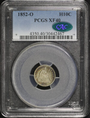 Obverse of this 1852-O Liberty Seated Half Dime PCGS XF-40 CAC