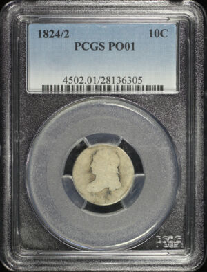 Obverse of this 1824/2 Capped Bust Dime PCGS PO-01