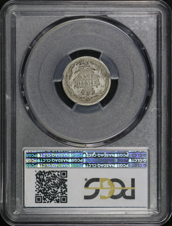 Reverse of this 1876-CC Liberty Seated Dime PCGS VF-25