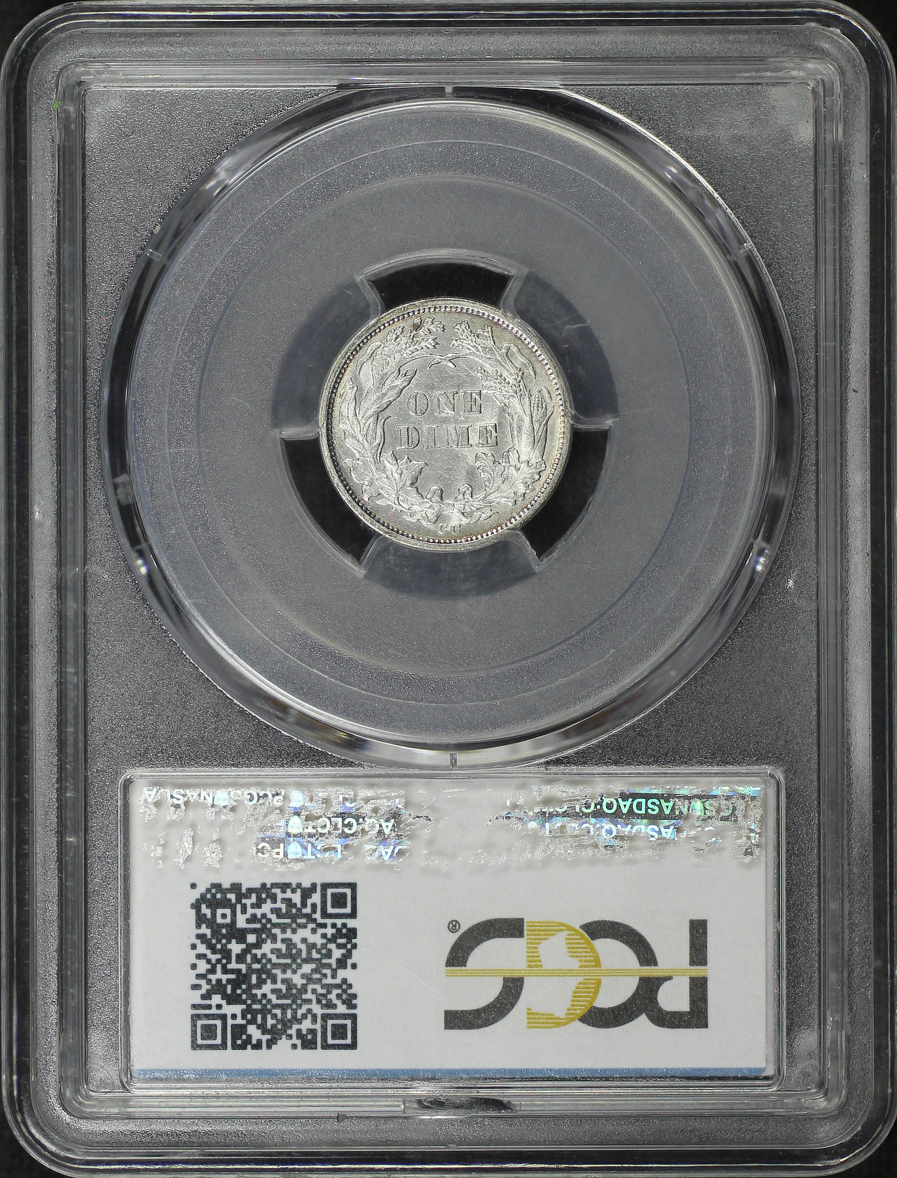 Reverse of this 1876-CC Liberty Seated Dime PCGS MS-61