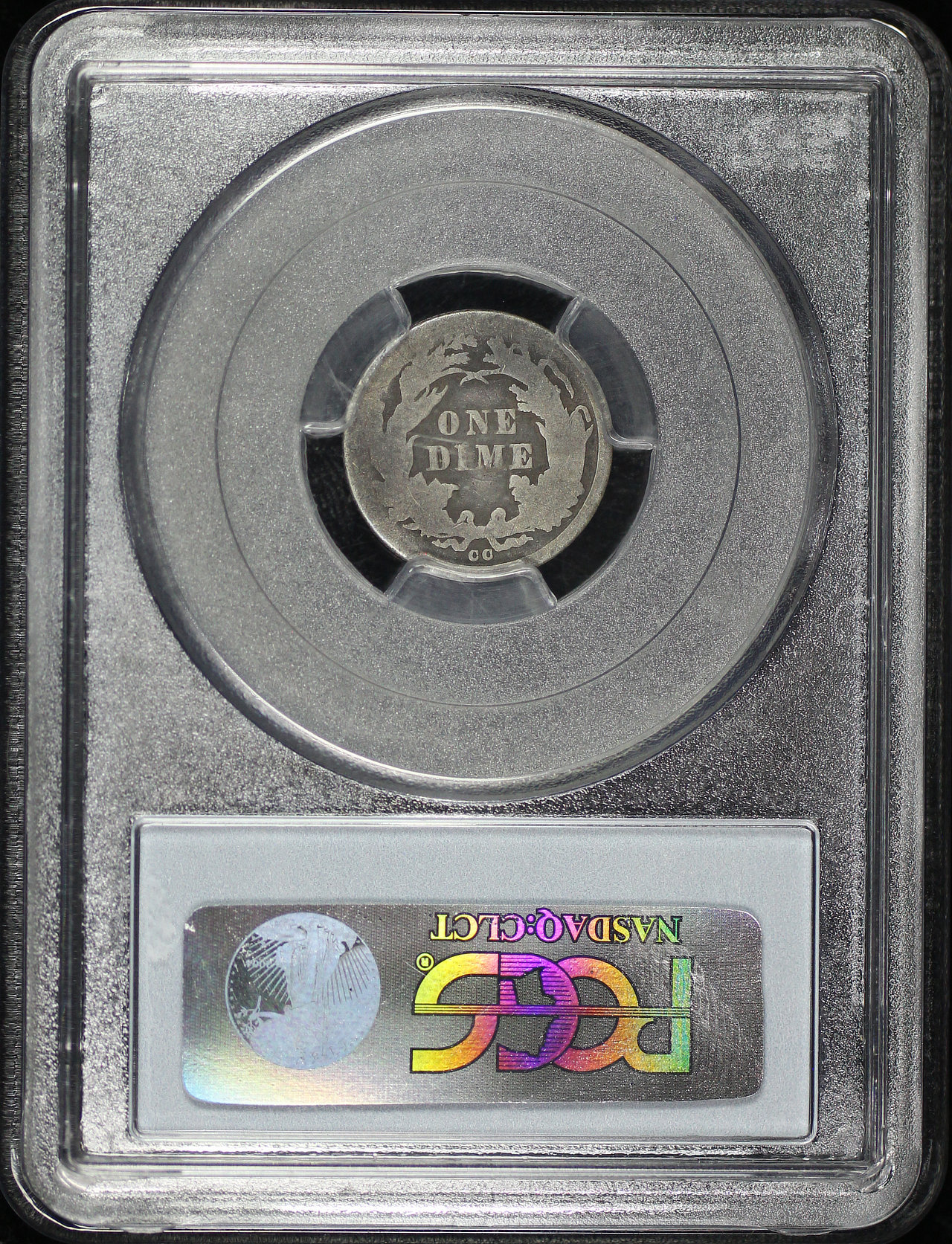Reverse of this 1878-CC Liberty Seated Dime PCGS G-04