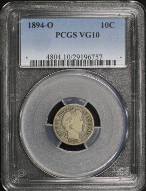 Obverse of this 1894-O Barber Dime PCGS VG-10