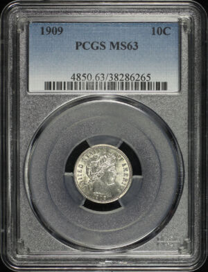 Obverse of this 1909 Barber Dime PCGS MS-63