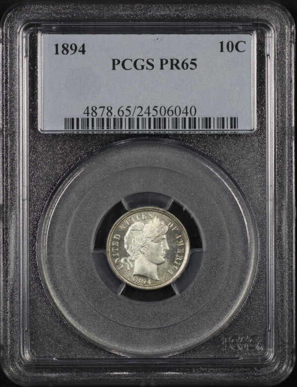 Obverse of this 1894 Barber Dime PCGS PR-65
