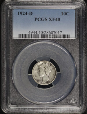 Obverse of this 1924-D Mercury Dime PCGS XF-40