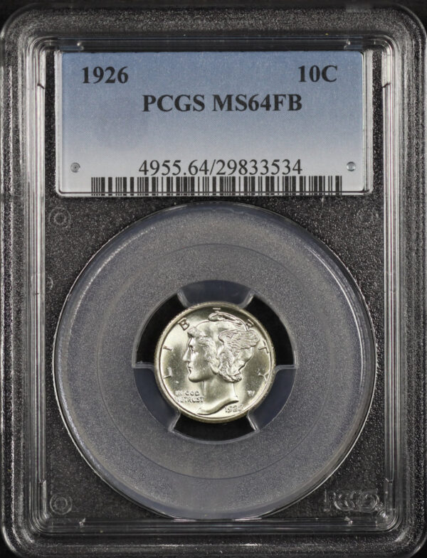 Obverse of this 1926 Mercury Dime PCGS MS-64 FB