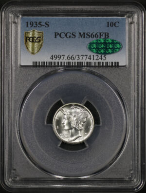 Obverse of this 1935-S Mercury Dime PCGS MS-66 FB CAC