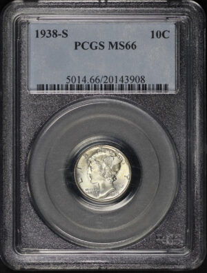 Obverse of this 1938-S Mercury Dime PCGS MS-66