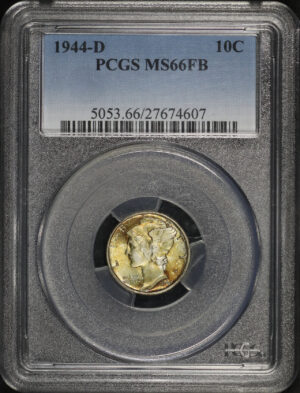 Obverse of this 1944-D Mercury Dime PCGS MS-66 FB