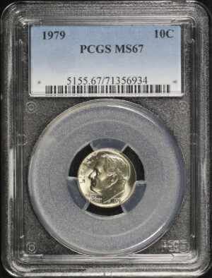 Obverse of this 1979 Roosevelt Dime PCGS MS-67
