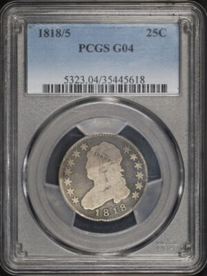 Obverse of this 1818/5 Capped Bust Quarter PCGS G-04