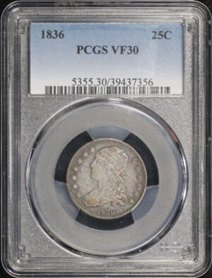 Obverse of this 1836 Capped Bust Quarter PCGS VF-30