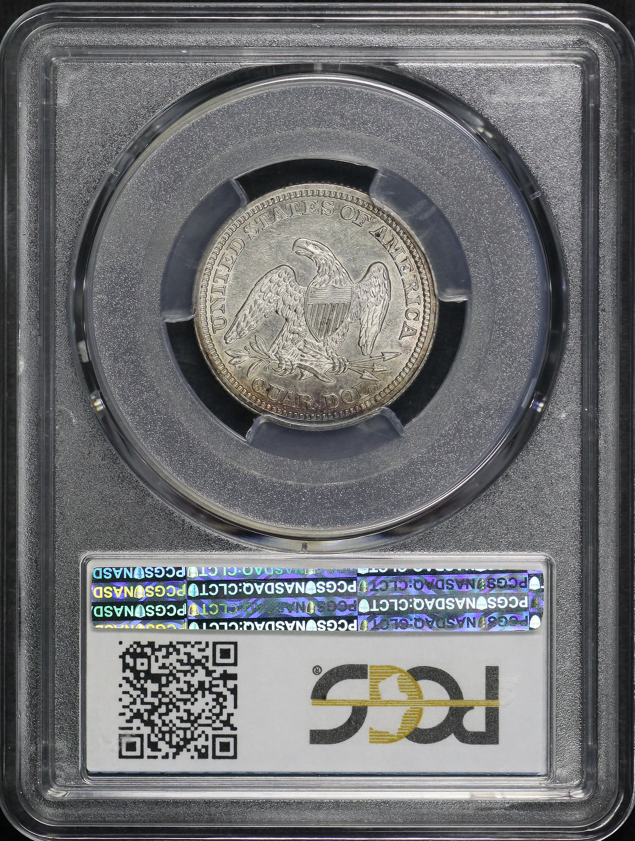 Reverse of this 1862 Liberty Seated Quarter PCGS AU-55