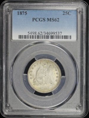Obverse of this 1875 Liberty Seated Quarter PCGS MS-62