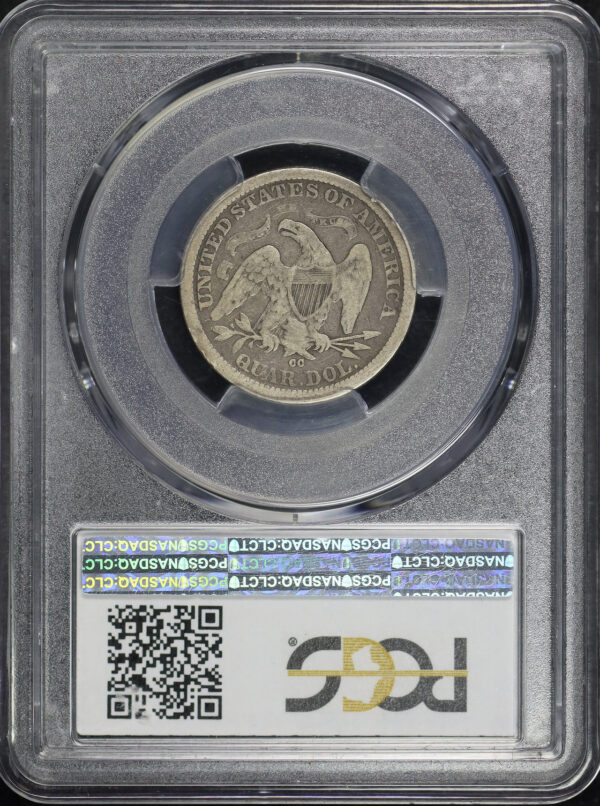 Reverse of this 1876-CC Liberty Seated Quarter PCGS VG-10