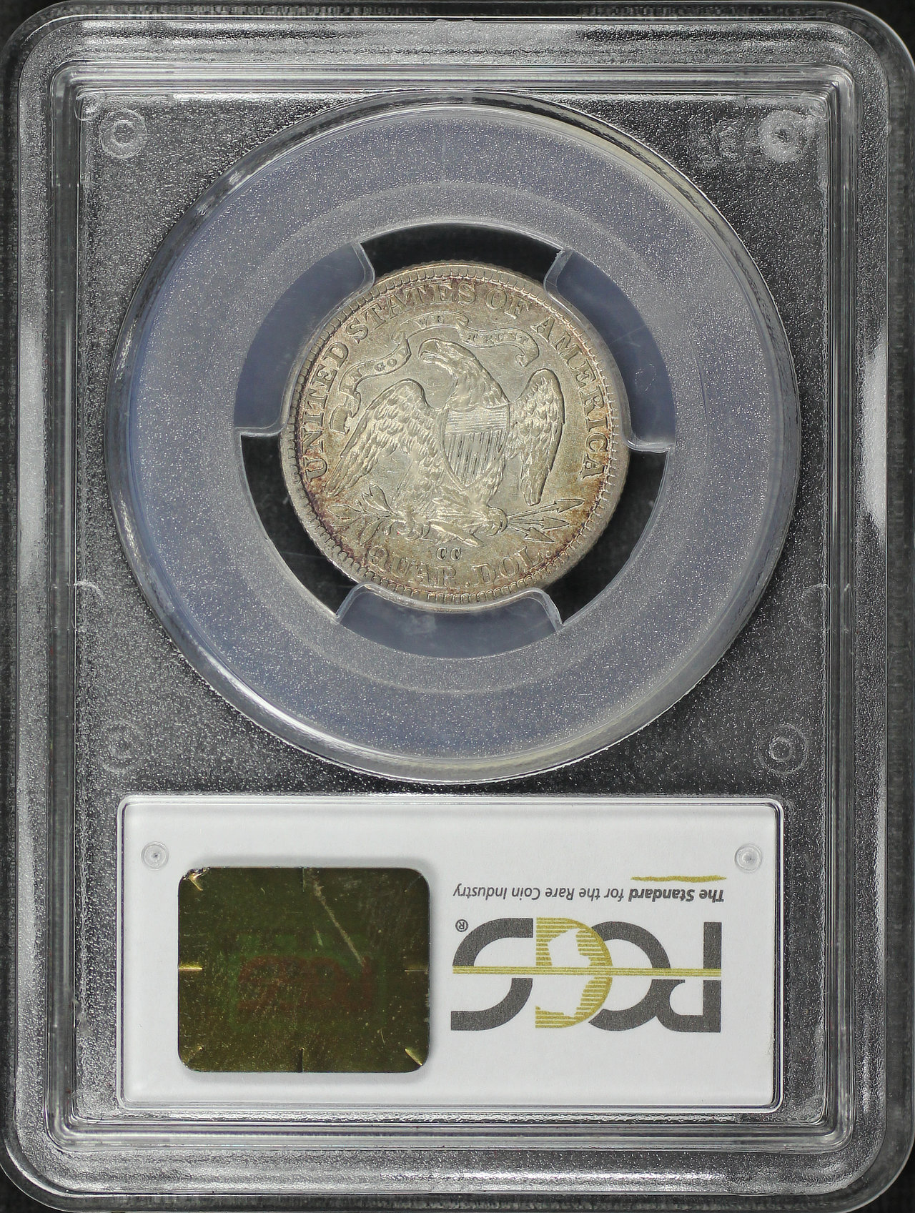 Reverse of this 1878-CC Liberty Seated Quarter PCGS AU-55
