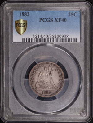 Obverse of this 1882 Liberty Seated Quarter PCGS XF-40