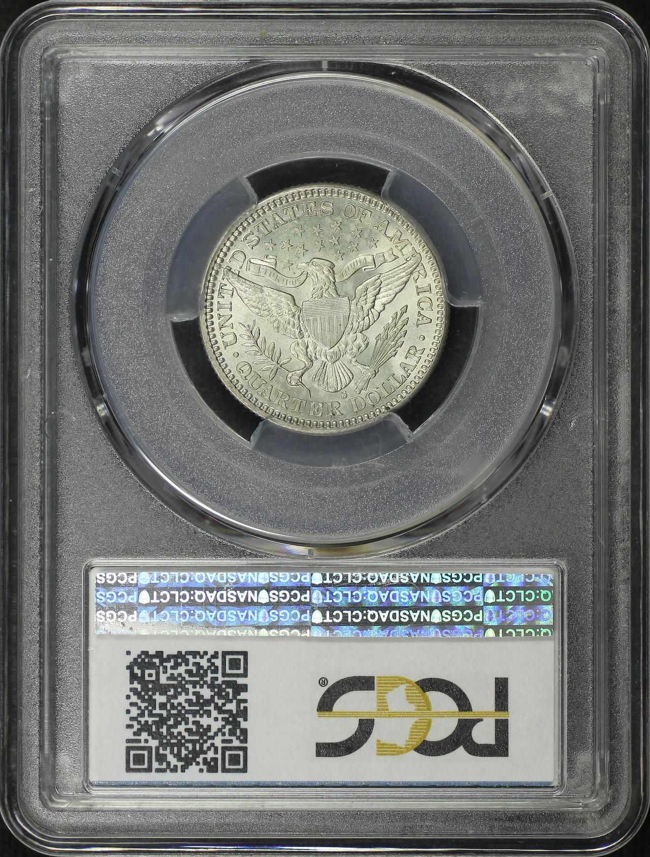 Reverse of this 1915-S Barber Quarter PCGS MS-64