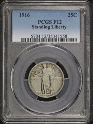 Obverse of this 1916 Standing Liberty Quarter PCGS F-12