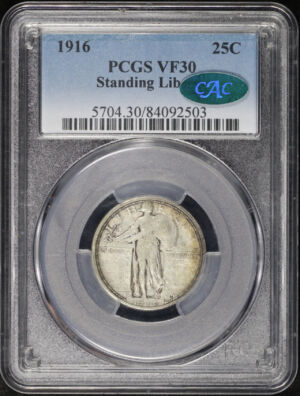Obverse of this 1916 Standing Liberty Quarter PCGS VF-30 CAC