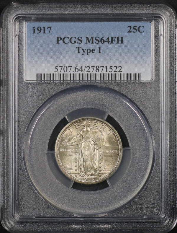 Obverse of this 1917 Type 1 Standing Liberty Quarter PCGS MS-64 FH