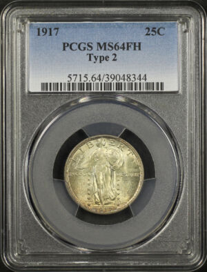 Obverse of this 1917 Standing Liberty Quarter Type 2 PCGS MS-64