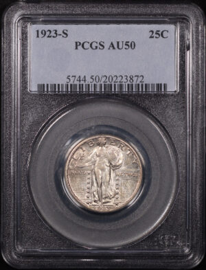 Obverse of this 1923-S Standing Liberty Quarter PCGS AU-50