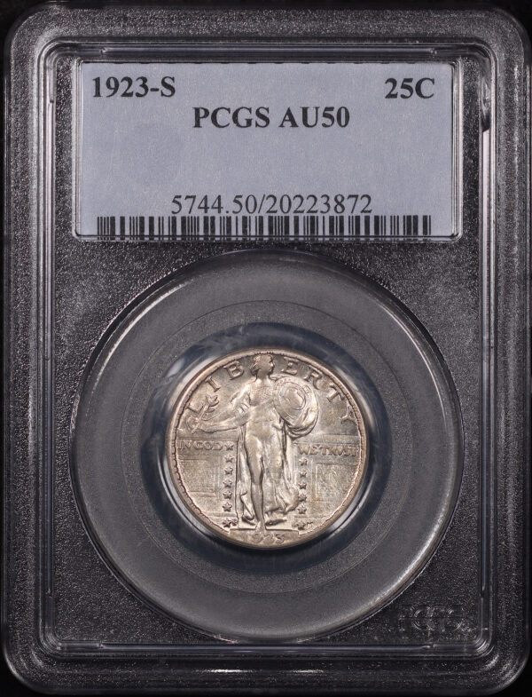 Obverse of this 1923-S Standing Liberty Quarter PCGS AU-50