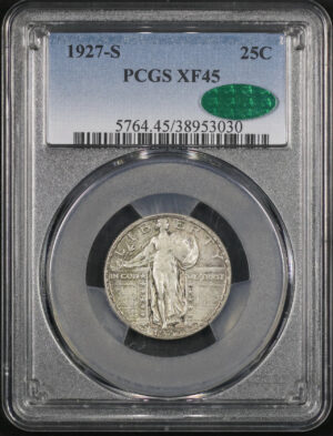Obverse of this 1927-S Standing Liberty Quarter PCGS XF-45 CAC
