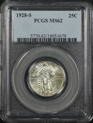 Obverse of this 1928-S Standing Liberty Quarter PCGS MS-62