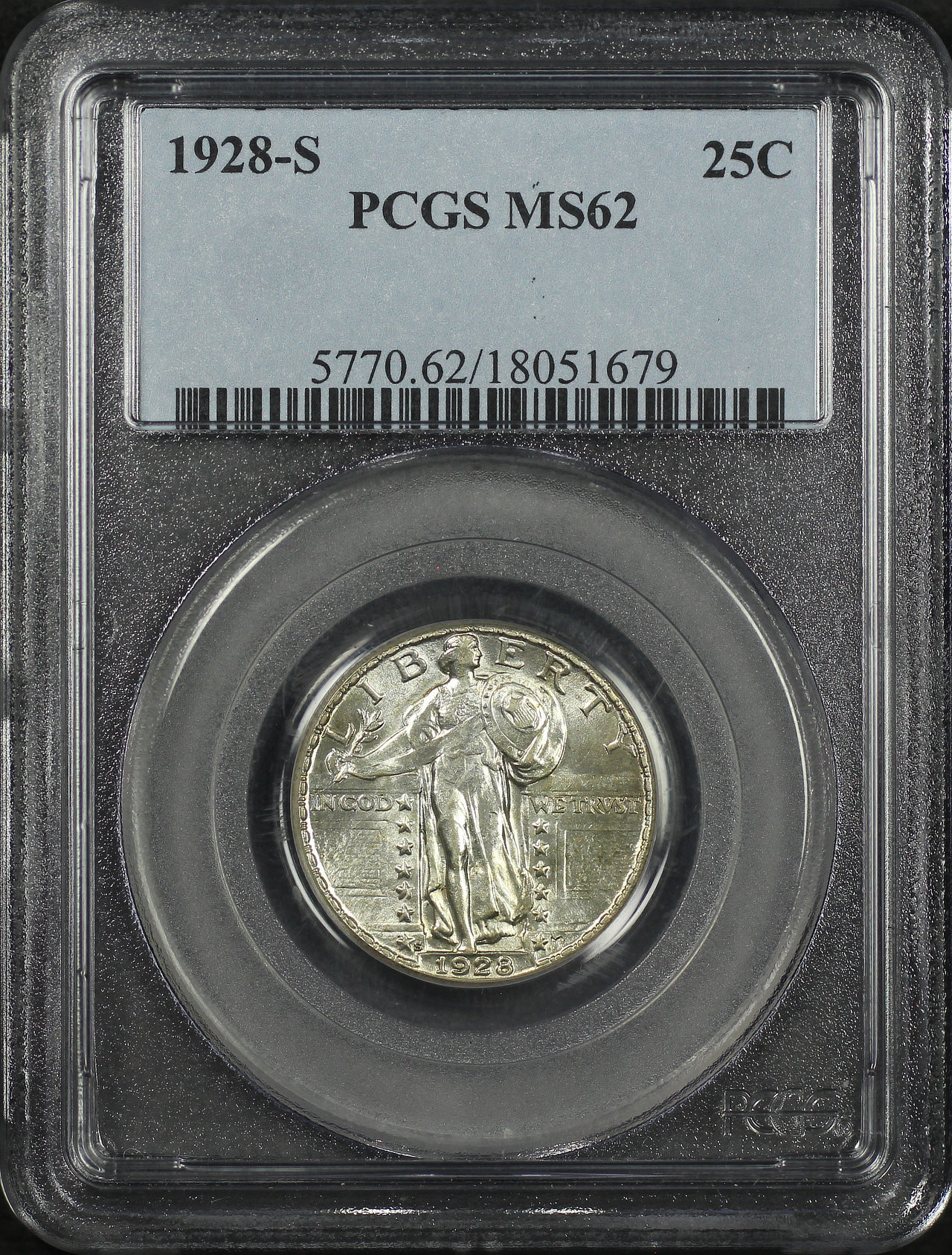 Obverse of this 1928-S Standing Liberty Quarter PCGS MS-62