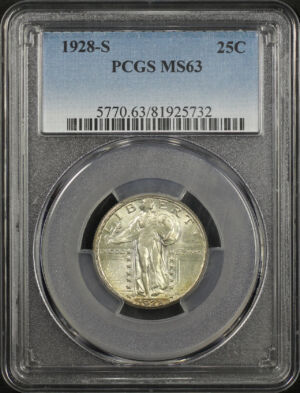 Obverse of this 1928-S Standing Liberty Quarter PCGS MS-63