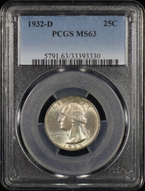 Obverse of this 1932-D Washington Quarter PCGS MS-63