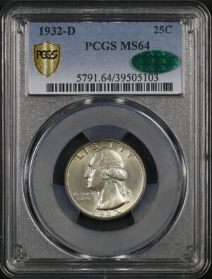 Obverse of this 1932-D Washington Quarter PCGS MS-64 CAC