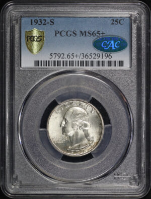 Obverse of this 1932-S Washington Quarter PCGS MS-65+ CAC