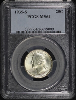 Obverse of this 1935-S Washington Quarter PCGS MS-64