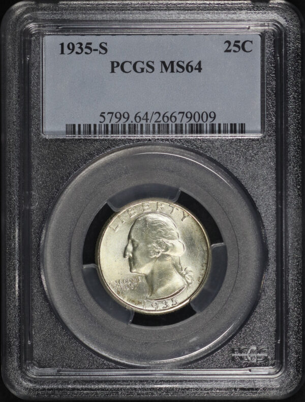 Obverse of this 1935-S Washington Quarter PCGS MS-64