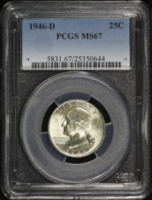 Obverse of this 1946-D Washington Quarter PCGS MS-67